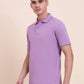 Lavender Solid Slim Fit Polo T-Shirt | Greenfibre
