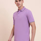 Lavender Solid Slim Fit Polo T-Shirt | Greenfibre