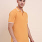Mustard Solid Slim Fit Polo T-Shirt | Greenfibre