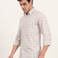 Brown Checked Slim Fit Semi Casual Shirt | Greenfibre