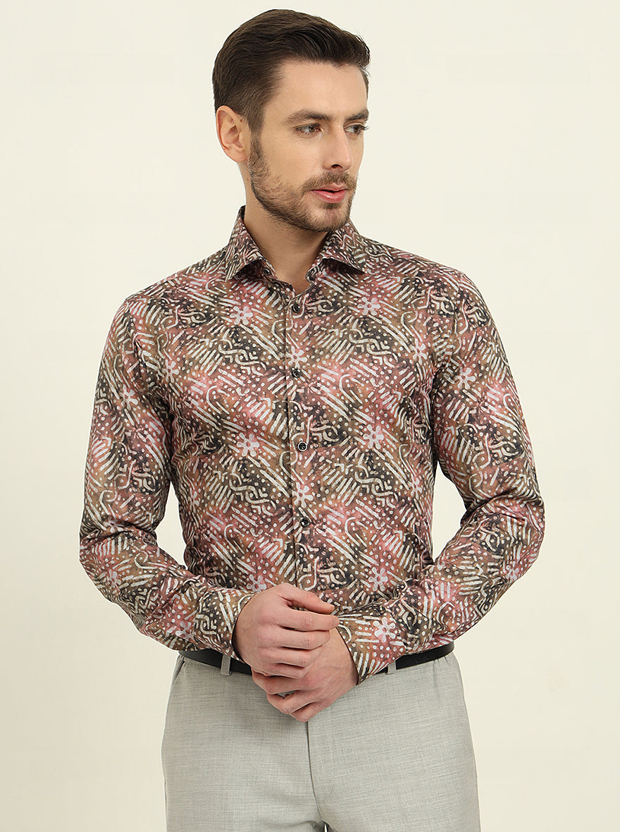Multicolor Printed Slim Fit Party Wear Shirt | Wyre