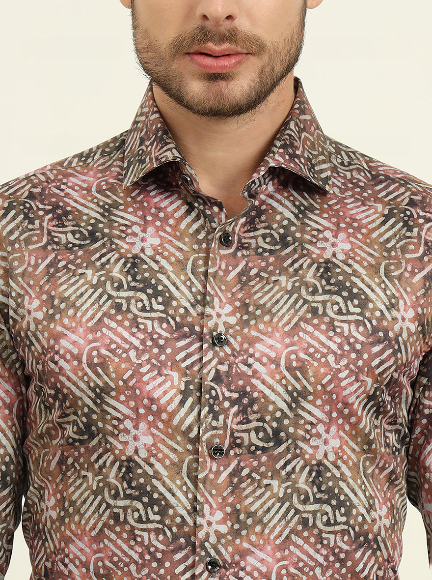 Multicolor Printed Slim Fit Party Wear Shirt | Wyre