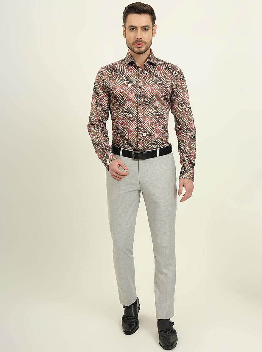 Multicolor Printed Slim Fit Party Wear Shirt | Wyre