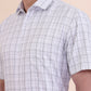 White & Grey Checked Regular Fit Formal Shirt | Greenfibre