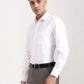 White & Grey Solid Regular Fit Formal Shirt | Greenfibre