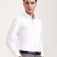 White & Grey Solid Regular Fit Formal Shirt | Greenfibre