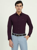 Wine Solid Slim Fit Party Wear Shirt | Greenfibre