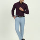 Wine Solid Slim Fit Party Wear Shirt | Greenfibre