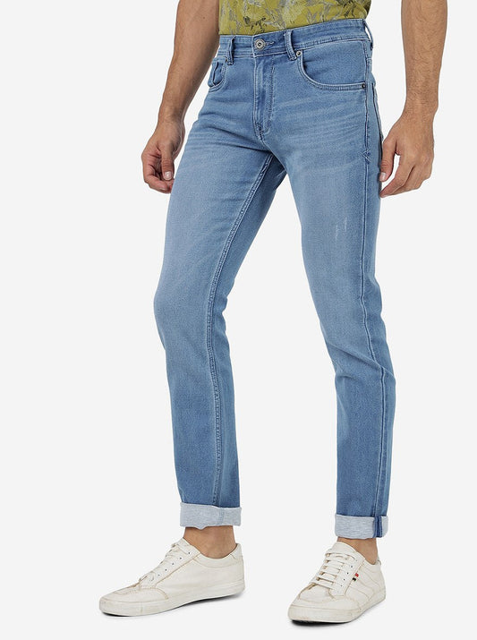 Cloud Blue Washed Narrow Fit Jeans | Greenfibre