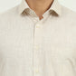 Beige Solid Slim Fit Formal Shirt | Greenfire