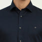Navy Blue Solid Slim Fit Party Wear Shirt | Greenfibre