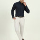 Navy Blue Solid Slim Fit Party Wear Shirt | Greenfibre