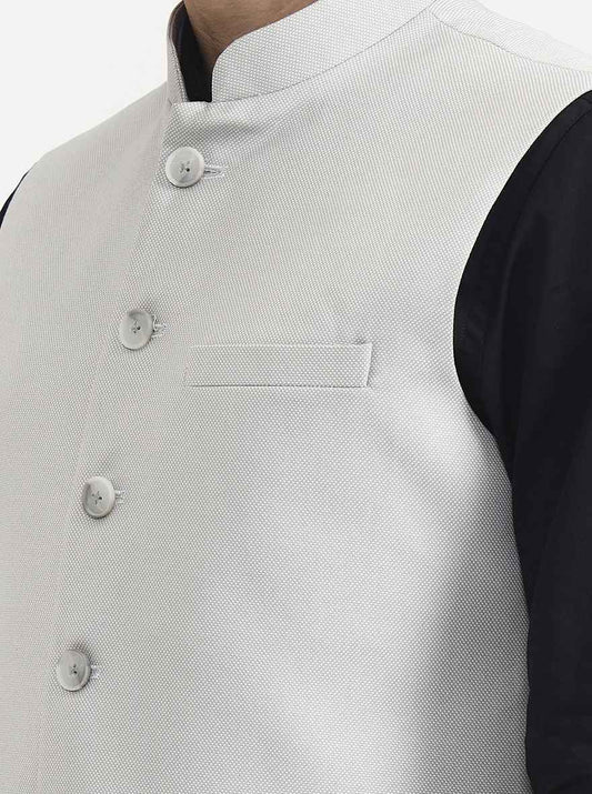 Grey Solid  Waistcoat | Greenfibre