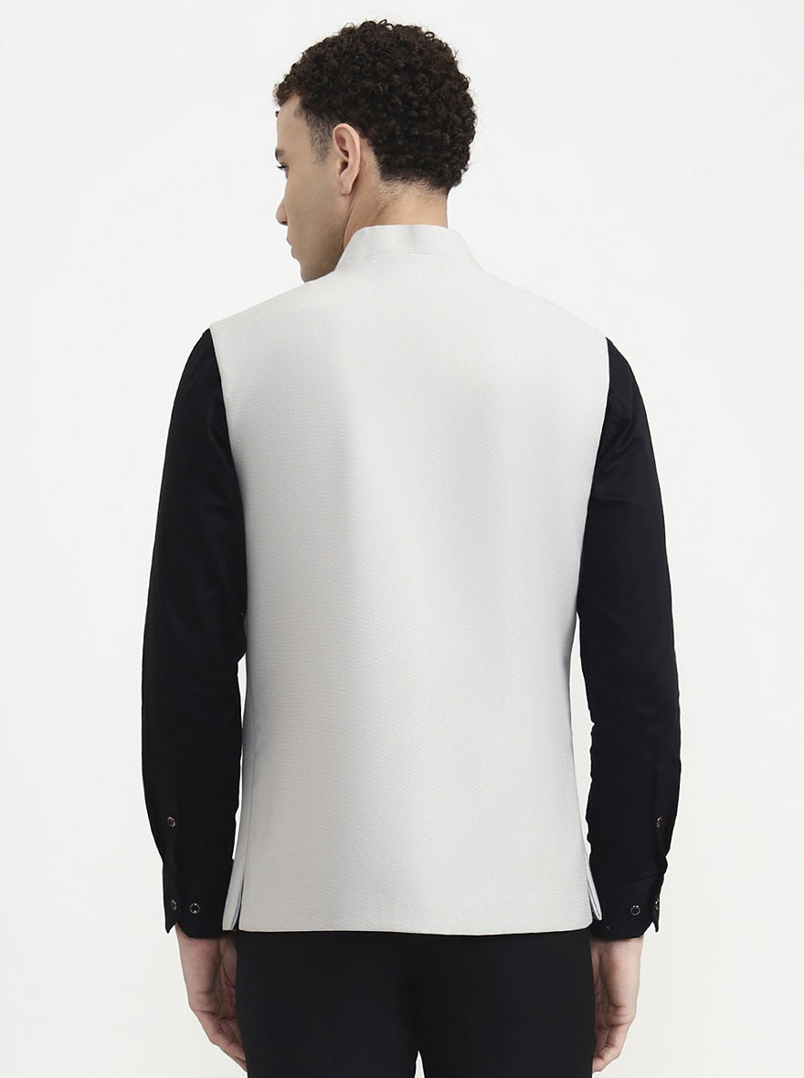 Grey Solid  Waistcoat | Greenfibre
