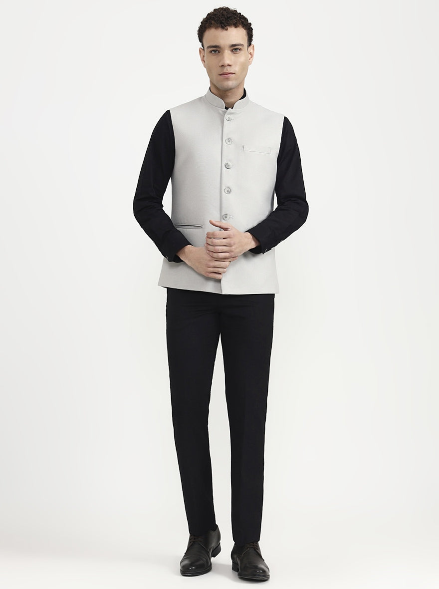 Grey Solid  Waistcoat | Greenfibre