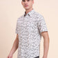White Printed Slim Fit Casual Shirt | Greenfibre