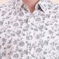 White Printed Slim Fit Casual Shirt | Greenfibre