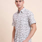 White Printed Slim Fit Casual Shirt | Greenfibre