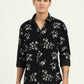 Black Printed Slim Fit Casual Shirt | Greenfibre