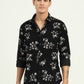 Black Printed Slim Fit Casual Shirt | Greenfibre