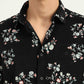 Black Printed Slim Fit Casual Shirt | Greenfibre