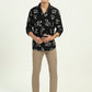 Black Printed Slim Fit Casual Shirt | Greenfibre