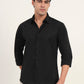 Black Solid Slim Fit Casual Shirt | Greenfibre