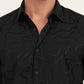 Black Printed Slim Fit Casual Shirt | Greenfibre