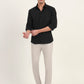 Black Printed Slim Fit Casual Shirt | Greenfibre