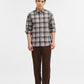 Black Checked Slim Fit Casual Shirt | Greenfibre
