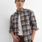 Black Checked Slim Fit Casual Shirt | Greenfibre