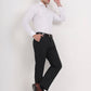 Black Solid Slim Fit Formal Trouser | Greenfibre