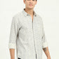 Grey Printed Slim Fit Casual Shirt | Greenfibre