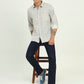 Grey Printed Slim Fit Casual Shirt | Greenfibre