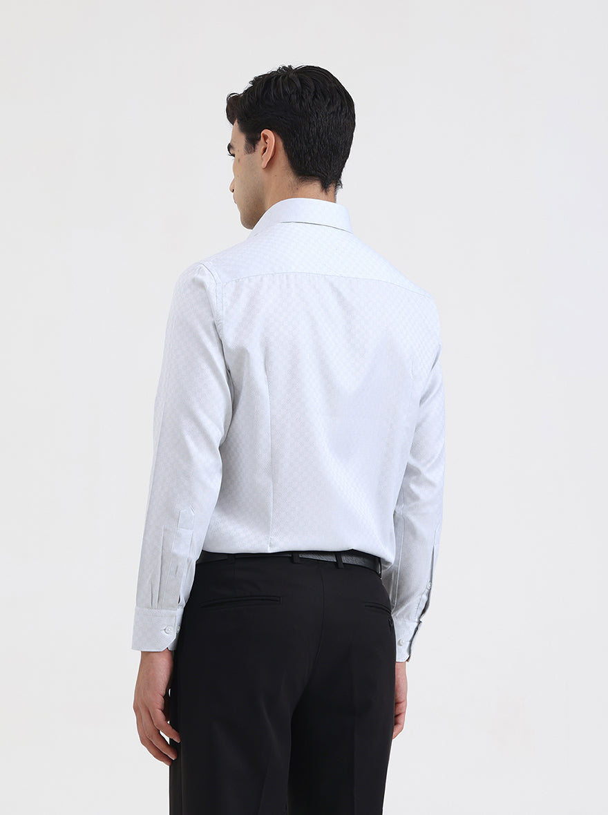 Light Grey Solid Slim Fit Formal Shirt | Greenfibre