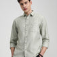 Green Solid Slim Fit Casual Shirt | Greenfibre