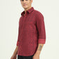 Maroon Printed Slim Fit Casual Shirt | Greenfibre