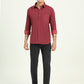 Maroon Printed Slim Fit Casual Shirt | Greenfibre