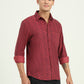 Maroon Printed Slim Fit Casual Shirt | Greenfibre