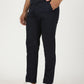 Navy Blue Solid Neo Fit Casual Trouser | Greenfibre