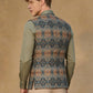 Blue Printed Waistcoat | Greenfibre