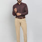 Maroon Checked Slim Fit Formal Shirt | Greenfibre