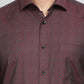 Maroon Checked Slim Fit Formal Shirt | Greenfibre