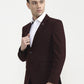 Maroon Solid  Blazer | Greenfibre