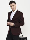 Maroon Solid  Blazer | Greenfibre
