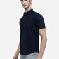 Navy Blue Solid Smart Fit Semi Casual Shirt | Greenfibre