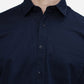 Navy Blue Solid Smart Fit Semi Casual Shirt | Greenfibre