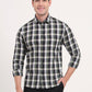Green Checked Slim Fit Casual Shirt | Greenfibre