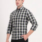 Green Checked Slim Fit Casual Shirt | Greenfibre