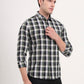 Green Checked Slim Fit Casual Shirt | Greenfibre